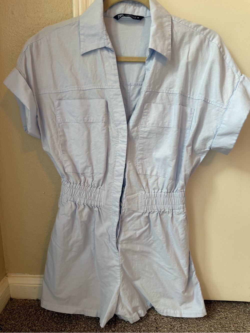 Light Blue Short Sleeve Romper